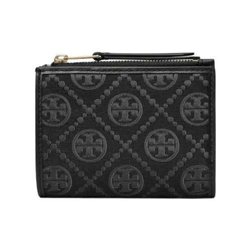 TORY BURCH T Monogram Jacquard с коровьей кожей отделка кошелек женский черный