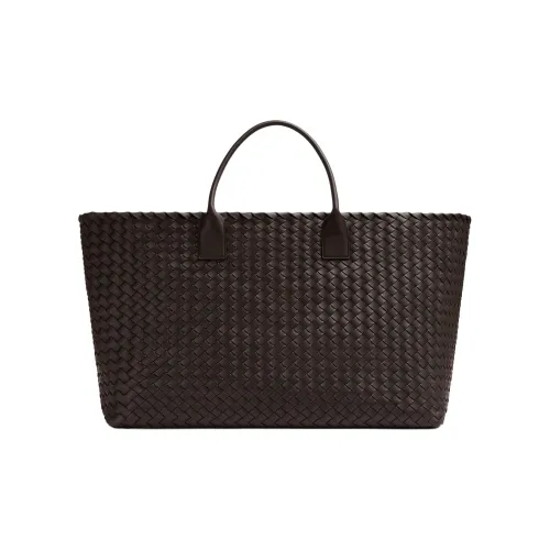 Bottega Veneta Lambskin Tote Bag Shopping Bag Extra Large Men's Dark Brown