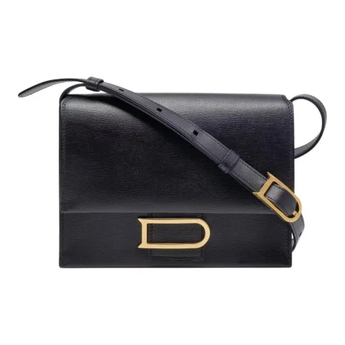 Delvau OPERA Рифленая Телячья Кожа Сумка через плечо Женская Черная