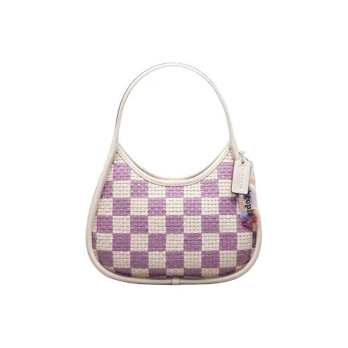 Coachtopia Ergo Переработанная кожа Сумка Стандартная Женская Мел Белый Фиолетовый Орхидея