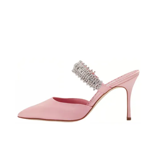 MANOLO BLAHNIK Домашние тапочки Женские Светло-розовые