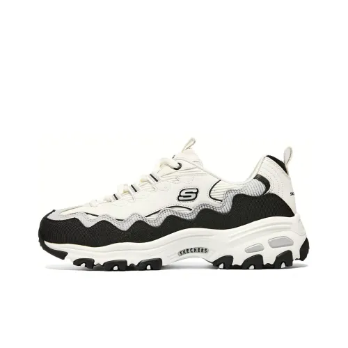 Skechers D'Lites D'Lites Low Топ Толстоподошвенные кроссовки Женские Белый Черный