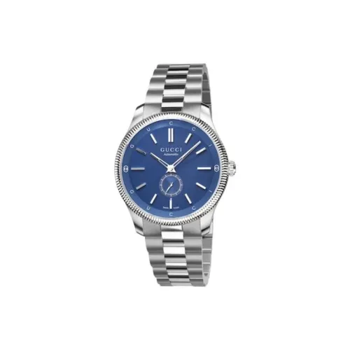 GUCCI Мужские часы Автоматический механический механизм ремешок из нержавеющей стали 40 мм синий циферблат