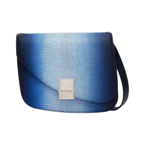 FERRAGAMO Телячья кожа Сумка через плечо Средняя Женская Морской синий Лазурит Белый