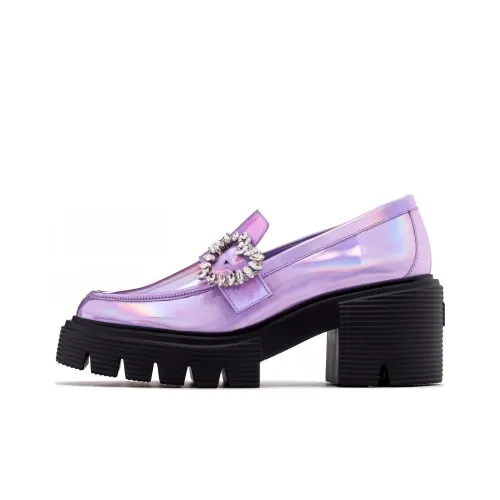 Stuart Weitzman SW Lovebuckle Лоферы 6 см Женские Holographic Радуга