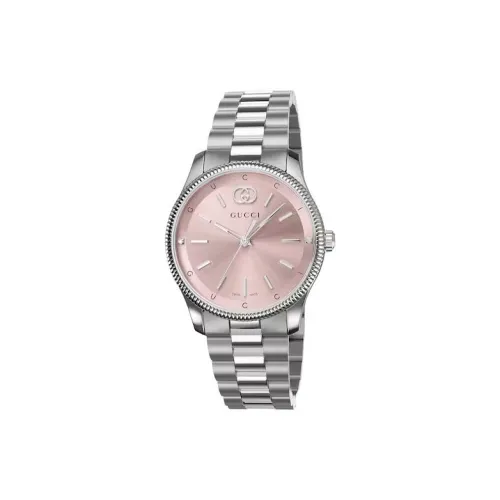 GUCCI Наручные часы Кварцевый механизм Ремешок из нержавеющей стали 29 мм Розовый циферблат Женские часы