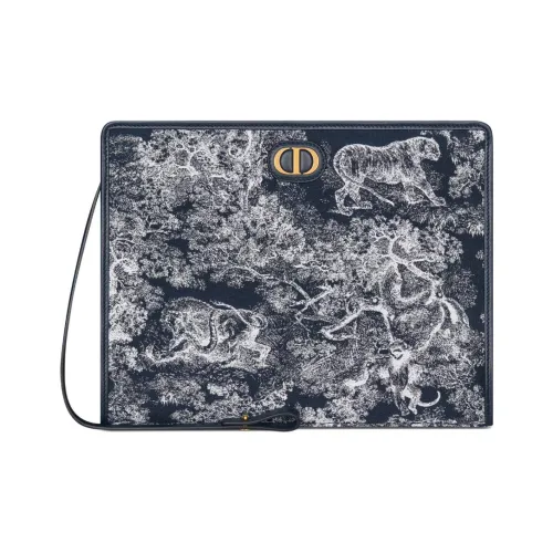 DIOR 30 Montaigne Toile Немецкий размер (DE) Jouy Reverse Jacquard Clutch Medium Women's Blue