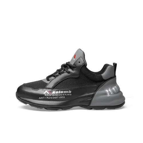 KOLUMB Амортизация Устойчивость к истиранию Дышащий Низкий Топ Уличная обувь Мужская Черный Серый
