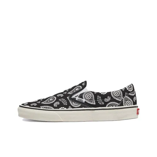 Vans Classic Slip On Аbrasion Resistant Низкие Кроссовки для скейтбординга Унисекс Черный Белый