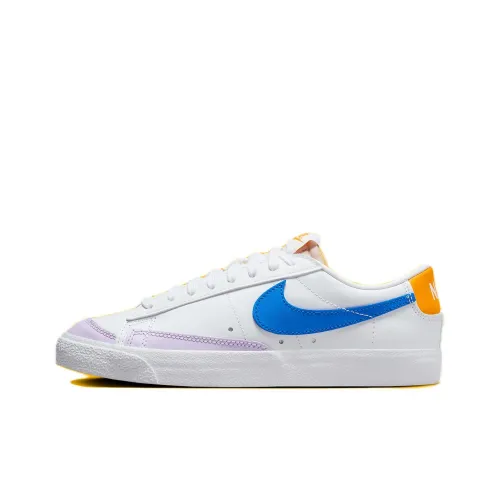 Nike Blazer Slip-Resistant Low Top Скейтборд Кроссовки Мужские Белые Синие Розовые