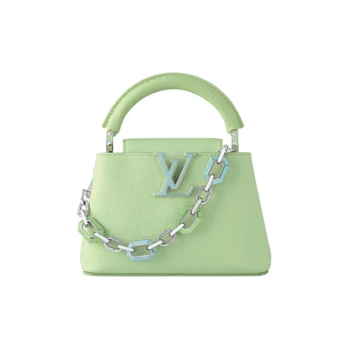 LOUIS VUITTON Capucines Коровья кожа Kapusin Через плечо Тоут Сумка Over Одно плечо Мини Женские Зеленый