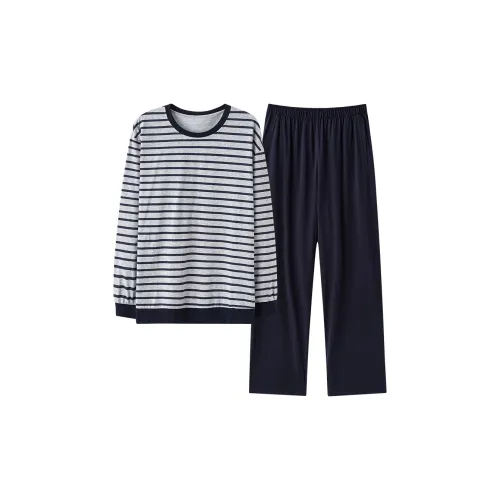 MIIOW Пижамный комплект Мужской Полосатый Серый