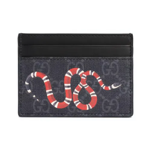 GUCCI Canvas с кожаными вставками держатель для карт держатель для карт мужской серый черный