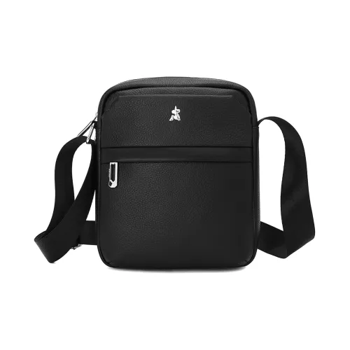 MEXICAN Зернистая текстура кожа Личи Коровья кожа с синтетической кожей Сумка через плечо Стандартная Мужская Черная