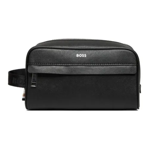 Hugo Boss Кожа Туалетная сумка для мужчин черная