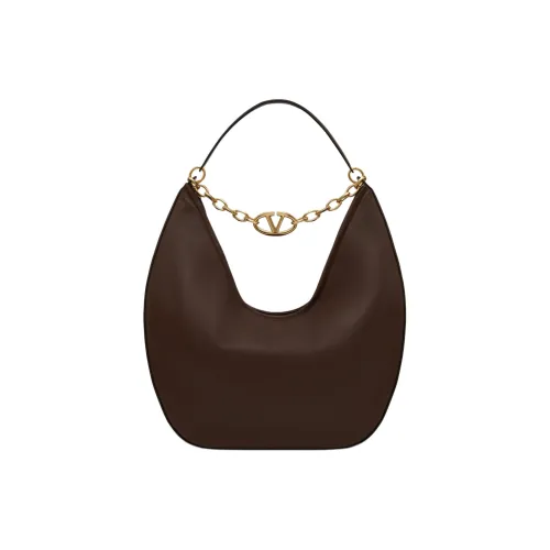 Valentino Vlogo Moon Напп-Кожа Сумка через плечо Женская Какао-Коричневый