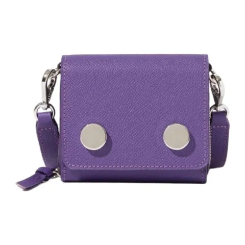 RSVP Paris Сумка через плечо из крупнозернистой коровьей кожи кошелек унисекс фиолетовый