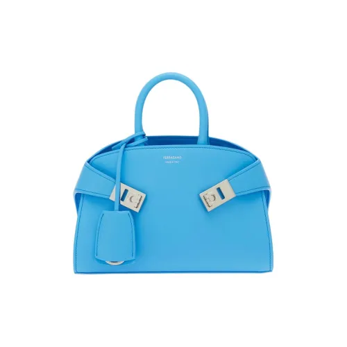 FERRAGAMO Телячья кожа Сумка через плечо Сумка Мини Женская Светло-синяя