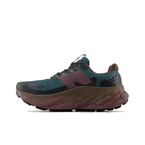 New Balance NB Свежий Foam X More Trail V3 Низкие Кроссовки для Бега на Шоссе Мужские Зеленые Коричневые