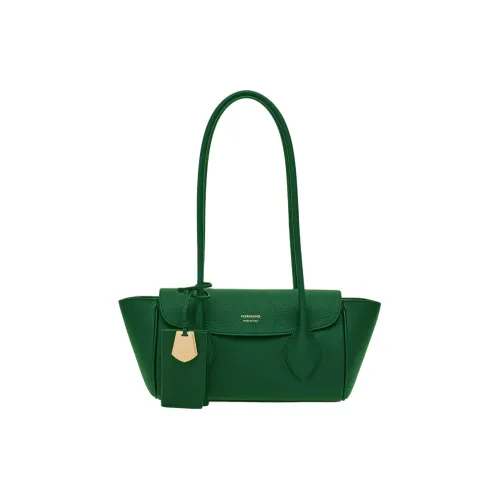 Ferragamo Hammered Телячья кожа Тоут Сумка Сумка для покупок Сумка для боулинга Сумка Сумка через плечо Женская Лесной зеленый