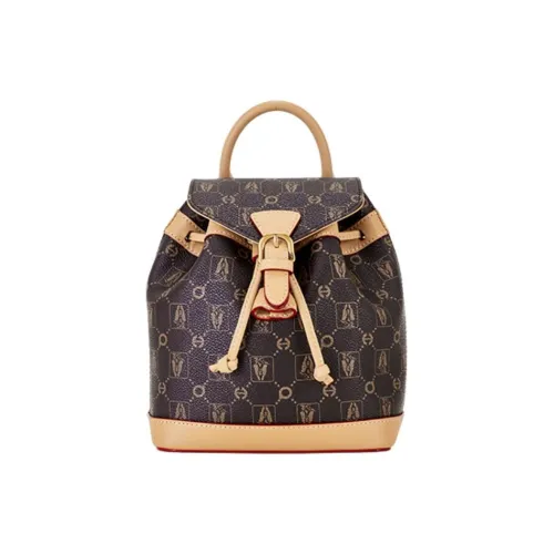 Hush Puppies Рюкзак из лайнерной коровьей кожи женский кофейный