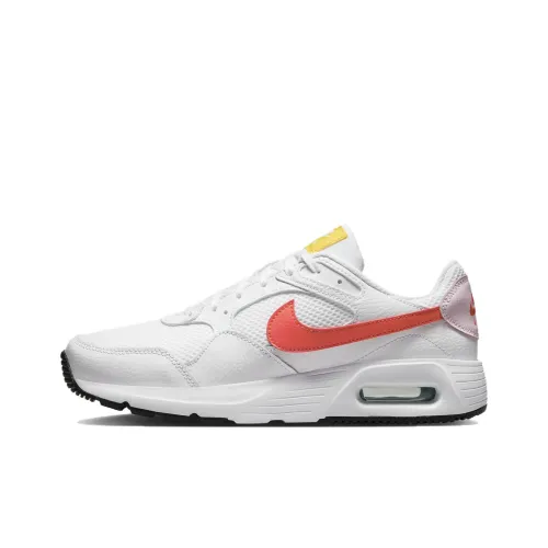 Nike Air Max SC Износостойкий Дышащий Низкий Топ Беговые кроссовки Женские Белый Красный