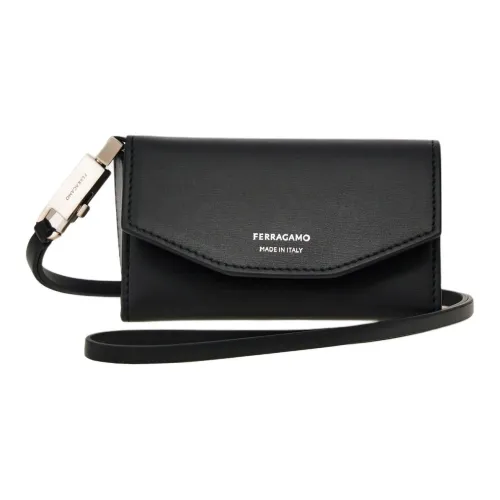 FERRAGAMO Palm Телячья кожа Клатч Мужской Черный