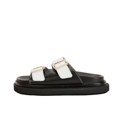 ALOHAS Резина Слипоны Женские Черный Белый