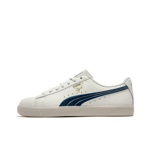 PUMA Clyde CLASSICS Low Топ Скейтборд Кроссовки Унисекс Белый Бежевый Синий