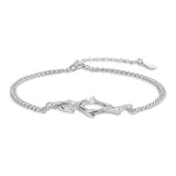 Синий браслет с эвкалиптом и птицей для пары [мужской]