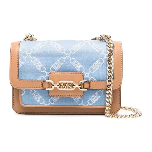 MICHAEL KORS Heather Хлопок Телячья кожа Сумка через плечо Сумка на плечо Женская Protea Синий и Коричневый