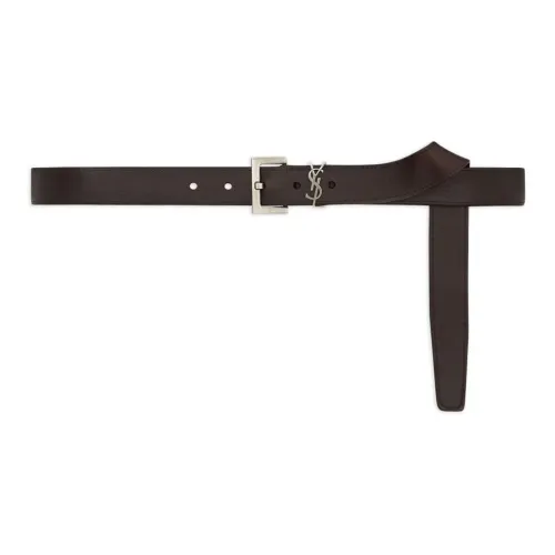 SAINT LAURENT Телячья кожа Кожаные ремни Мужской Коричневый