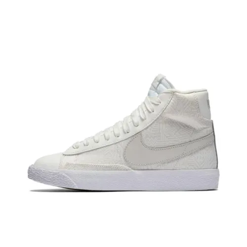 nike Blazer Амортизация Износостойкий MID Топ Детские Скейтбординги Экрю Детский