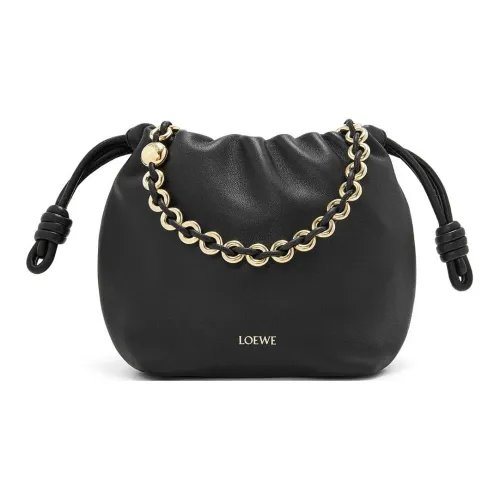 LOEWE Flamenco Nappa Sheepskin Crossbody Clutch Mini Women's Black