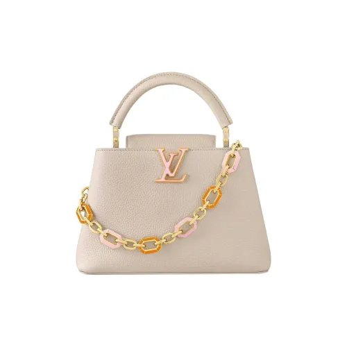 LOUIS VUITTON Capucines Кожа Капусин Через плечо Сумка-тоут На одно плечо Мини Женская Кварц Серый