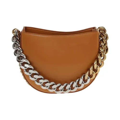 Stella McCartney Кожа Плечевая Сумка Маленькая Женская Коричневая