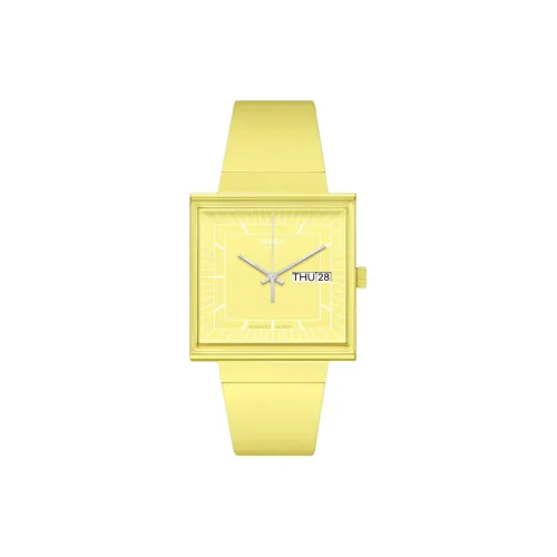Swatch Quartz Movement Унисекс Часы 33,25mm*41,8mm*10,5mm Желтые
