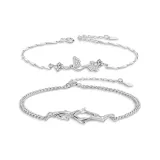 Синий браслет с эвкалиптом и парой птиц