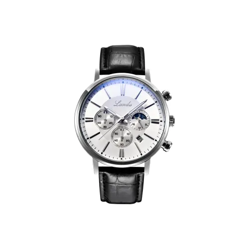 LANDU Moon Phase Blue Light Collection Офис Worker Студенты Модный Кварцевый механизм Натуральная кожа Ремень