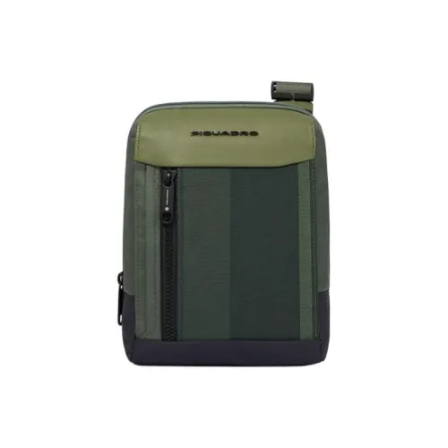 PIQUADRO Сумка через плечо с тканью и кожей мини унисекс зеленый