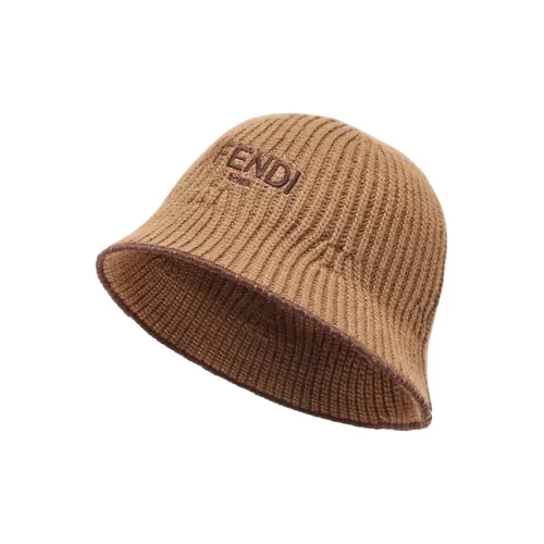 FENDI Cotton Bucket Hats Унисекс Коричневый