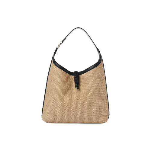 Chloe Marcie Raffia Кожаная вставка Хобо Сумка Сумка Сумка через плечо Женская Hot Песочный