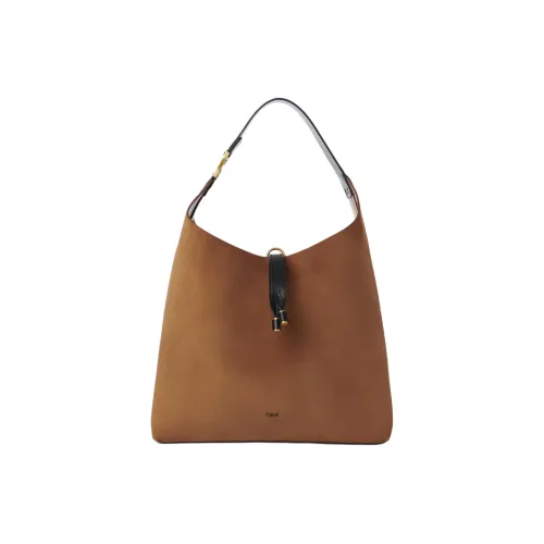Chloe Marcie Замша Телячья кожа Сумка-хобо Сумка Сумка через плечо Женская Коричневая