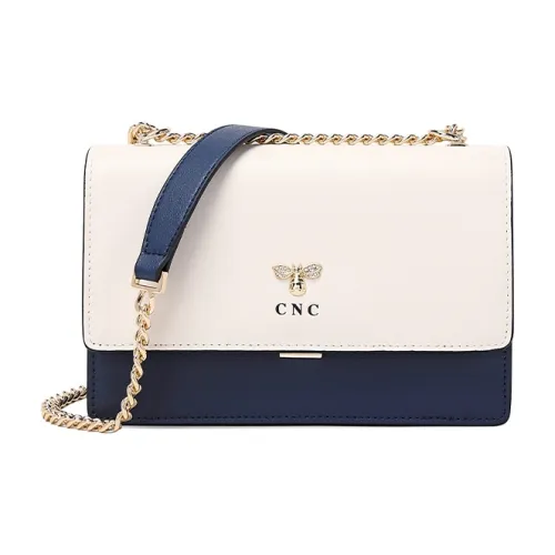 CNC Коровья кожа Сумка на плечо Женская Сине-белая Зелено-белая