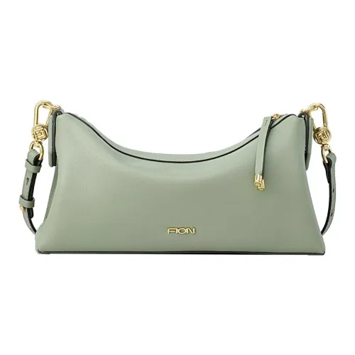 FION Сумка через плечо из коровьей кожи среднего размера женская цвет зеленой фасоли коричневый