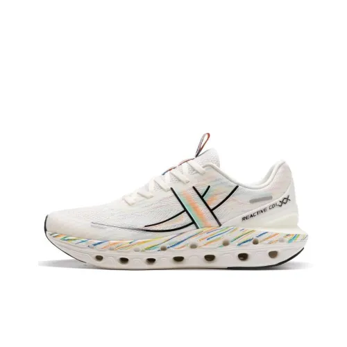 XTEP Slip-resistant Abrasion-resistant Low-top Беговые кроссовки Мужские Белый Оранжевый