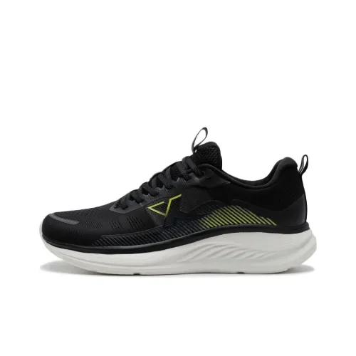 XTEP Slip-resistant Abrasion-resistant Low Top Casual Running Shoes Men's Black Yellow Green XTEP Противоскользящие Износостойкие Низкие Топ Повседневные Беговые Кроссовки Мужские Черный Желтый Зеленый
