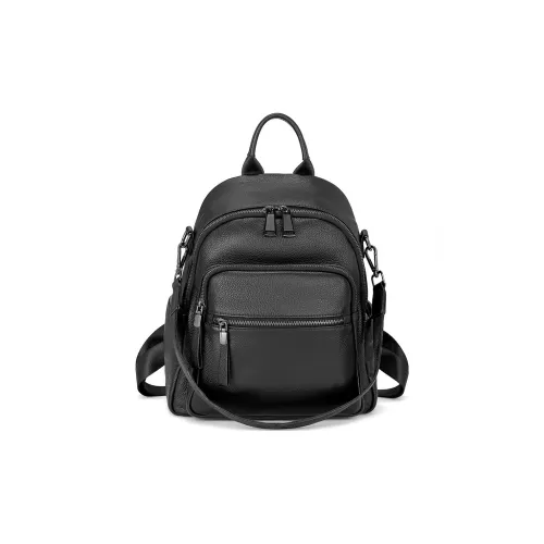 Roberta Di Camerino Рюкзак из коровьей кожи стандартный женский черный слоновая серый