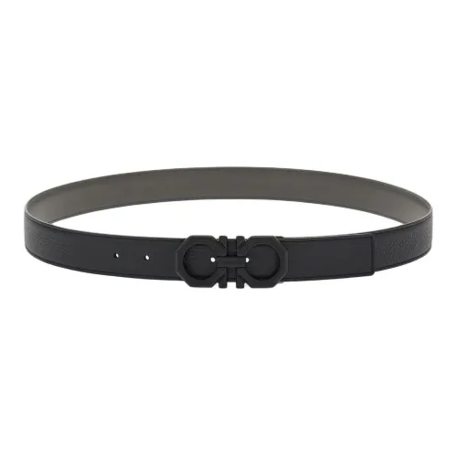 FERRAGAMO Телячья кожа Кожаные ремни Мужской Черный Ширина 3,2CM