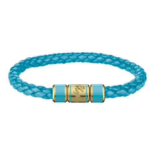 CHOPARD Lambskin Leather Metal Bracelets Women's Turquoise